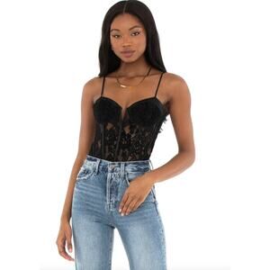 Cami NYC THE ANNE BLACK LACE BODYSUIT Medium